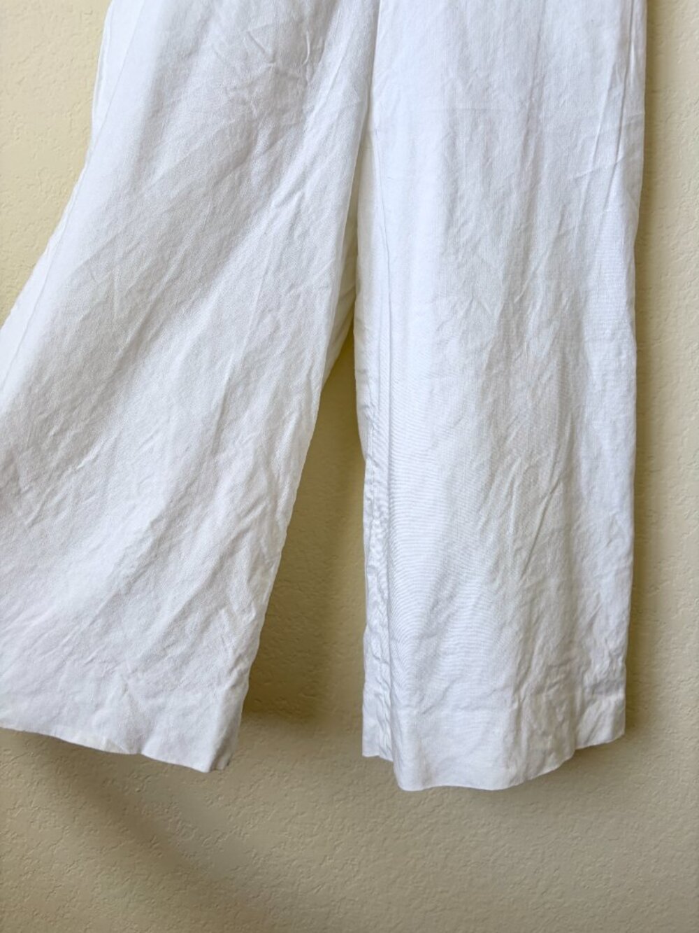 Antonio Melani Jumpsuit Womens 2 White Linen Blend Sleeveless Wide Leg Tie Back - Picture 5 of 8